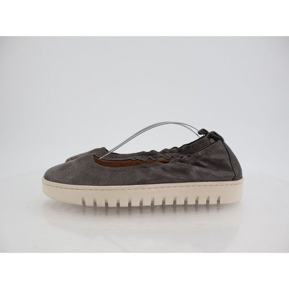 Vionic Uptown Ballet Flat Women 8.5 Grey Metallic Leather Slip On Platform Shoes - Picture 5 of 13